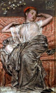 Egy terített figura tanulmányozása (olaj) alkotó: Albert Joseph Moore