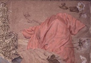 Egy terített figura és virágok tanulmányozása alkotó: Albert Joseph Moore