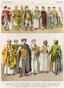 Ruha a bizánci udvarban, 300-700, „Trachten der Voelker”, 1864 (színes litó)