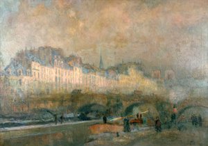 Kilátás a Pont Neuf-ra és az Ile de la Cite-re, Párizs, 19. század vége, 20. század eleje