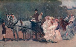 – Fehér és rózsaszín tüll. - A parkban, 1900 alkotó: Albert Ludovici