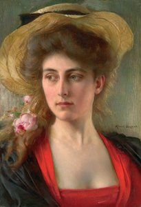 Elegáns (olaj a panelen) alkotó: Albert Lynch