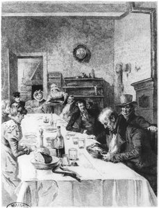 A Vauquer Panzió, Honore de Balzac (1799-1850) „Le Pere Goriot” című illusztrációja, 1900
