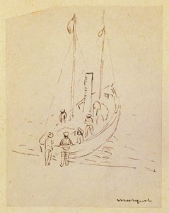 Csónak (ceruza papíron) alkotó: Albert Marquet