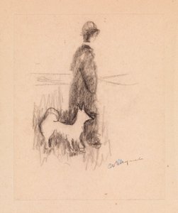 Figura kutyával (rajz papírra) alkotó: Albert Marquet