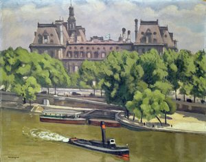 A Hotel de Ville és a Szajna, Párizs alkotó: Albert Marquet
