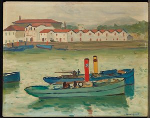Saint-Jean-de-Luz, halászhajó (olaj a panelen) alkotó: Albert Marquet