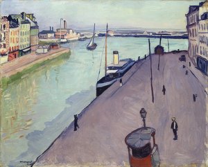 Kilátás Le Havre kikötőjére (Le quai de Notre-Dame). Hm, 1911 alkotó: Albert Marquet