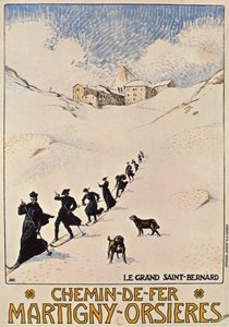 A Martigny és Orsieres közötti francia vasutat hirdető plakát, 1913