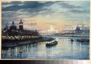 Illuminations a Moscou (Illumination in Moscow). Dessin de Albert Nikolayevich Benois (1852-1936). Lithographie en couleurs, art russe du 19e siecle. Russian State Library, Moscou.   1323380   hu       hungarian Successfully Translated  Original: A Censer  alkotó: Albert Nikolayevich Benois