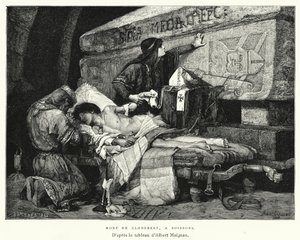 Clodebert halála, Soissonsnál (metszet) alkotó: Albert Pierre René (after) Maignan