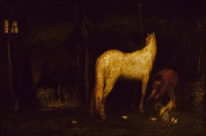 Az Istállóban, 1911 előtt. alkotó: Albert Pinkham Ryder