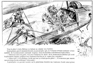 Előrejelzés: A Voltigeur támadása 39 - A. Robida „” A háború a 20. században” című részében, szerk. Georges Decaux alkotó: Albert Robida