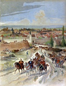I. Ferenc elhagyja Párizst alkotó: Albert Robida