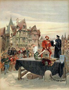 Jean de Poitiers, Saint Vallier seigneur (kb. 1475-1539), Charles de Bourbon őrségének kapitánya (1489-1537) 1524-ben gracie volt az állványon. Illusztráció alkotó: Albert Robida