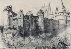 A Chateau Fort de Vitre in Ille-et-Vilaine - Ó-Franciaország - Bretagne - szövegek, rajzok és litográfiák, Albert Robida (1848-1926) datálatlan 19. század vége alkotó: Albert Robida