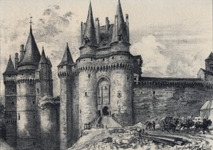 Le Chatelet a Vitre in Ille-et-Vilaine - Ó-Franciaország - Bretagne - szöveg, rajzok és litográfiák, Albert Robida (1848-1926) datálatlan 19. század vége alkotó: Albert Robida
