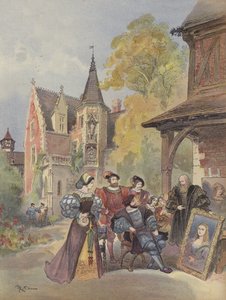 A király megvásárolja a Mona Lisát Leonardo da Vincitől alkotó: Albert Robida