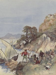 A barbárok terrorizálják a Földközi-tenger partját, elrabolják a lakosságot, hogy eladják őket rabszolgának alkotó: Albert Robida
