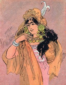Bradoulboudour hercegnő portréja (Badroulbadour hercegnő portréja) Albert Robida (1848-1926) illusztrációja az „Aladin és a csodálatos lámpa” című meséhez a „” les mille et une nuits”-ban” (illusztráció a „” Aladdin” című meséhez "" The Book of One Tho alkotó: Albert Robida