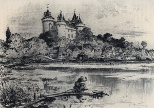 Combourg kastélya Ille-et-Vilaine-ban - Ó-Franciaország - Bretagne - szöveg, rajzok és litográfiák, Albert Robida (1848-1926) datálatlan 19. század vége alkotó: Albert Robida