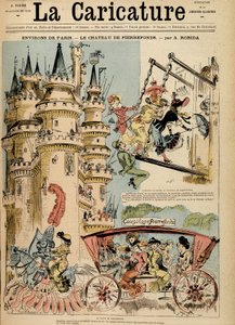 Az Oise-i Pierrefonds kastélyához vezető út (60). alkotó: Albert Robida