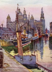 Liverpool, a Canning Dock (színes litó)