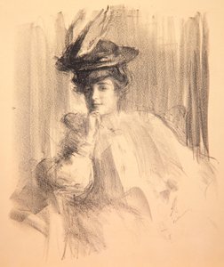 Lili tollsapkával, 1907 alkotó: Albert de Belleroche