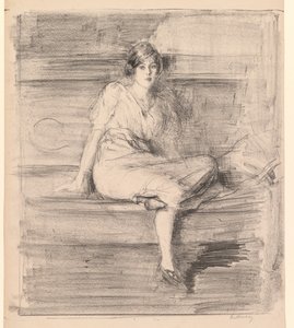 Fiatal hölgy ülő cím nélkül, 1914.