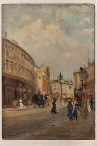 Regent Street (olaj, tábla) alkotó: Alberto Pisa