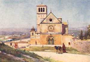 S Francesco, Assisi (színes litográfia) alkotó: Alberto Pisa