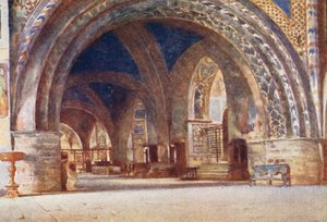 S. Francesco altemplom, Assisi (színes litográfia) alkotó: Alberto Pisa