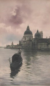 Kora reggel a Canal Grandén, Velence (akvarell papíron) alkotó: Alberto Prosdocini or Prosdocimi
