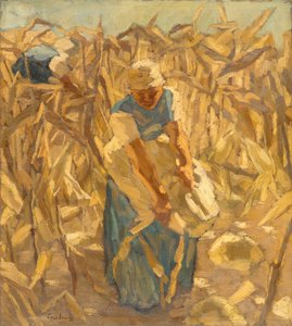 Kukorica betakarítás alkotó: Albin Egger-Lienz