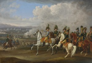von Bellegarde tábornok és tisztjei egy csatában... alkotó: Albrecht Adam