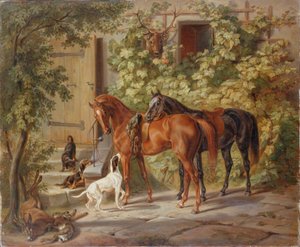 Lovak a tornácon, 1843.