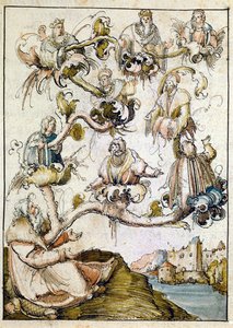 Egy Habsburg genealógia, valószínűleg Albrecht Altdorfer ... alkotó: Albrecht Altdorfer