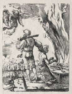Ábrahám-áldozat, c. 1520. alkotó: Albrecht Altdorfer