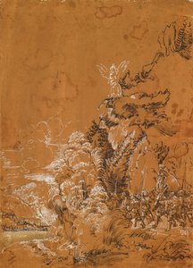 Erdei táj angyalokkal és zsoldosokkal alkotó: Albrecht Altdorfer