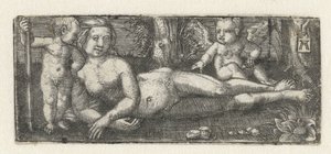 Fekvő Vénusz két puttival alkotó: Albrecht Altdorfer