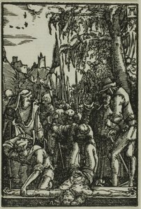 Keresztre szegezés, Az ember bukása és megváltásából alkotó: Albrecht Altdorfer