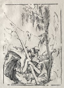 Szent Kristóf átkel a vízen Krisztussal a vállán, 1513. alkotó: Albrecht Altdorfer