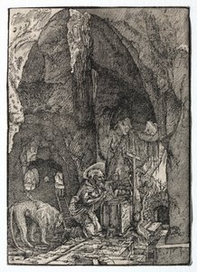 Szent Jeromos a barlangban, 1513-1515. alkotó: Albrecht Altdorfer