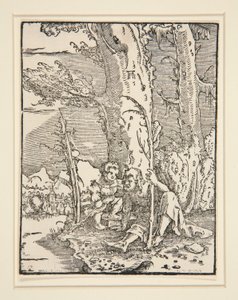 A gyermek Jézus Szent Kristóffal, A bukás és az ember megváltása című sorozatból alkotó: Albrecht Altdorfer