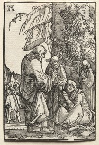 Az ember bukása és megváltása: Krisztus búcsút vesz anyjától a szenvedés előtt, c. 1515. alkotó: Albrecht Altdorfer