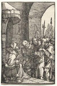 Az ember bukása és megváltása: Krisztus Pilátus előtt, c. 1515. alkotó: Albrecht Altdorfer