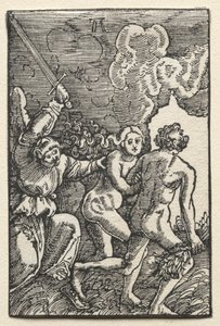 Az ember bukása és megváltása: Kiűzetés az Édenből, c. 1515. alkotó: Albrecht Altdorfer