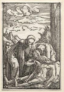 Az ember bukása és megváltása: Siralom a kereszt alatt, c. 1515. alkotó: Albrecht Altdorfer