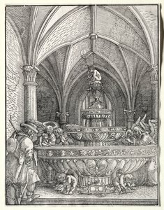 A Szent Család Egyiptomba menekülő kútnál, c. 1520. alkotó: Albrecht Altdorfer