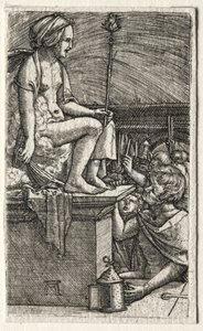 A római udvarhölgy vagy Vergilius varázsló bosszúja, 1520-1526. alkotó: Albrecht Altdorfer